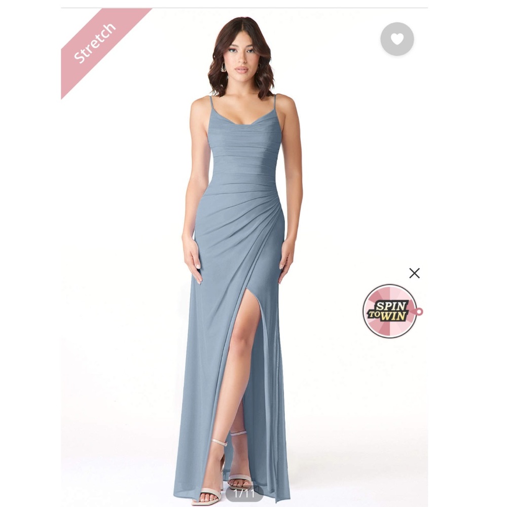 AZAZIE DEANDRA
Mermaid Pleated Mesh Floor-Length Dress Dusty Blue